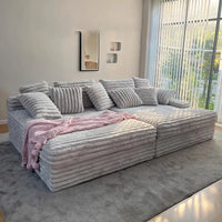 Minimalist thick velvet compression sofa bed fabric lazy sofa can lie down and sleep living room large apartment villa shadow