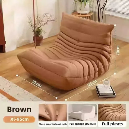 Caterpillar Sofa Living Room Single Bedroom Cloth Art Black Leather Lazy Man Sofa Bedroom Living Room Chair Sofa