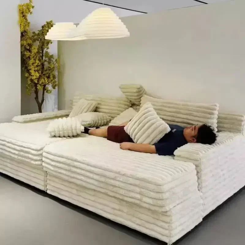 Design Filler Living Room Sofas European Beige Luxury Floor Compressed Sofas Puffs Recliner Modern Divani Soggiorno Furniture