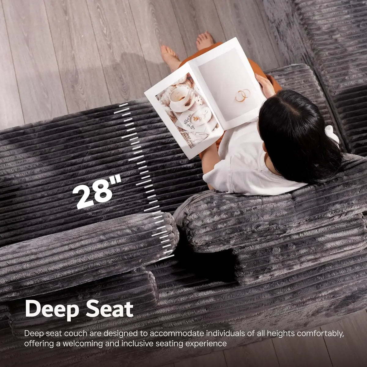 U Shaped Sofa Boneless Couch with Chaise 135