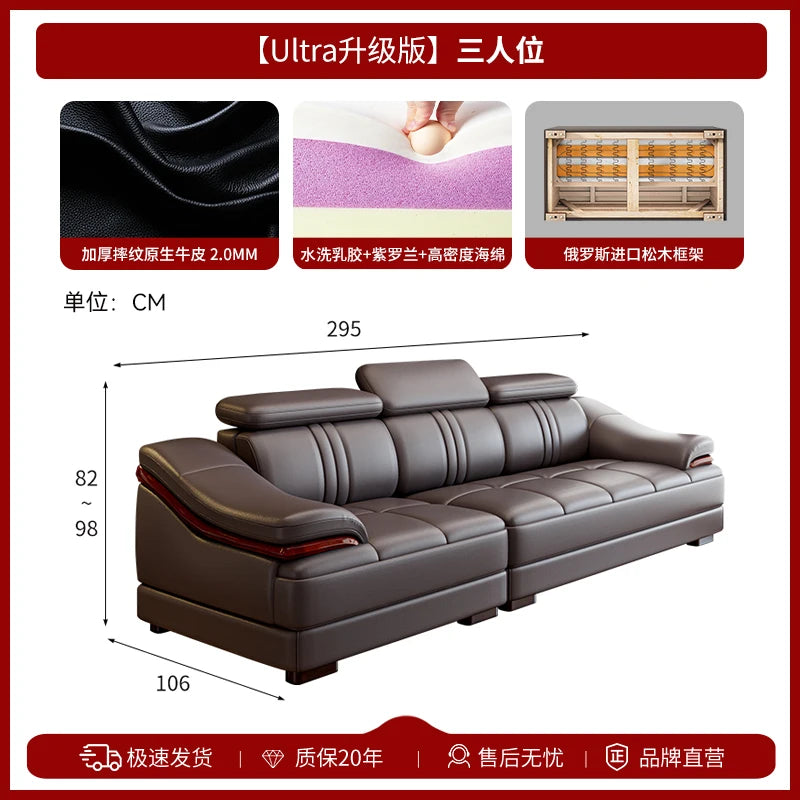 Nordic Genuine Leather Sofas Luxury Armchairs Cinema Comfortable Sofas Living Room Design Fauteuils Salon Home Furniture