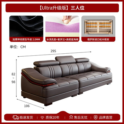 Nordic Genuine Leather Sofas Luxury Armchairs Cinema Comfortable Sofas Living Room Design Fauteuils Salon Home Furniture