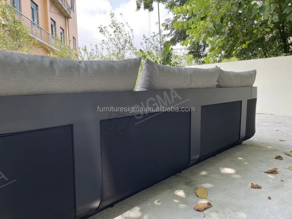 Sigma Designer Aluminum Furniture with Cushions Sofa Set Living Room Garden Patio Hotel Sectional Outdoor Sofa