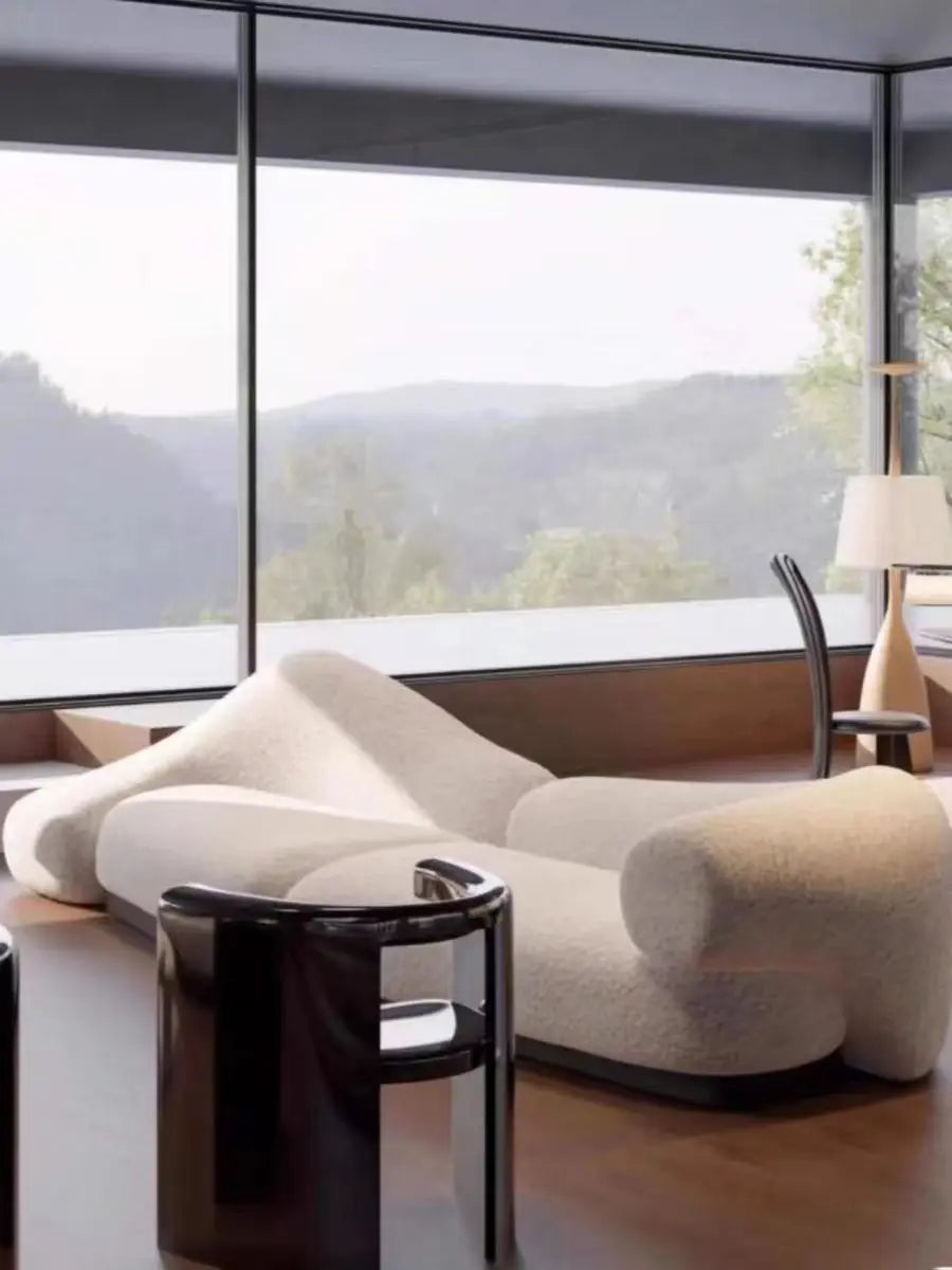 Canapé italien petit appartement, ensemble complet de canapé semi-circulaire, lumière de célébrité d'internet, luxe moderne, nouveau