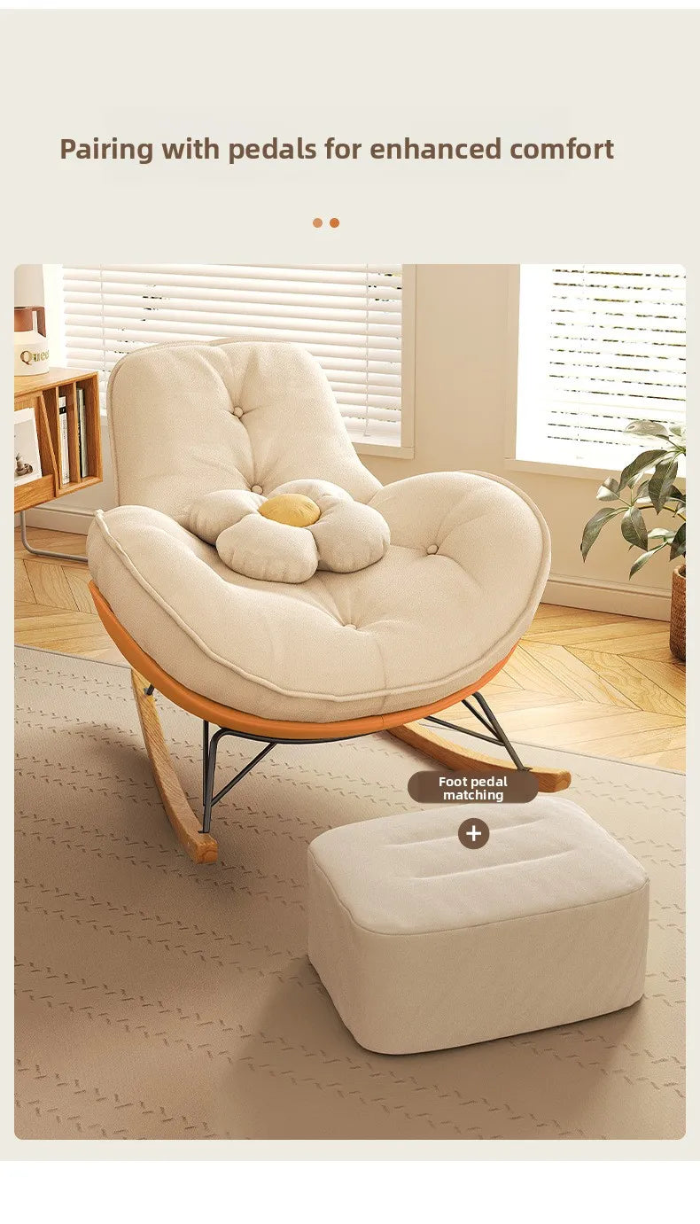 Firm Sofa Chair Living Room Balcony Rocking Chair Single Recliner Happy Chair Light Luxury Penguin Chair Leisure Chair