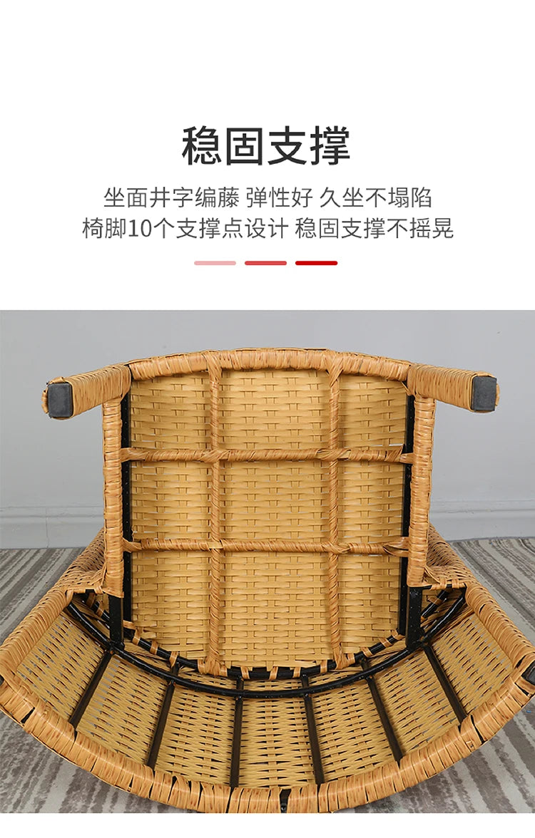 Balcony rattan chair three-piece outdoor courtyard combination small table and chair casual coffee table outdoor terrace rattan