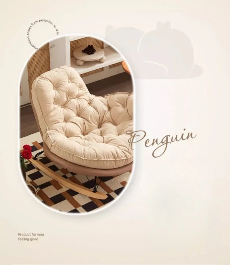 Thickened Penguin Rocking Chair Balcony Sofa Home Bedroom Leisure Chair Wide