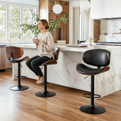 JHK – chaise d'ordinateur de bureau ergonomique pivotante et réglable, Support lombaire en cuir PU avec dossier et repose-pieds pour le bureau