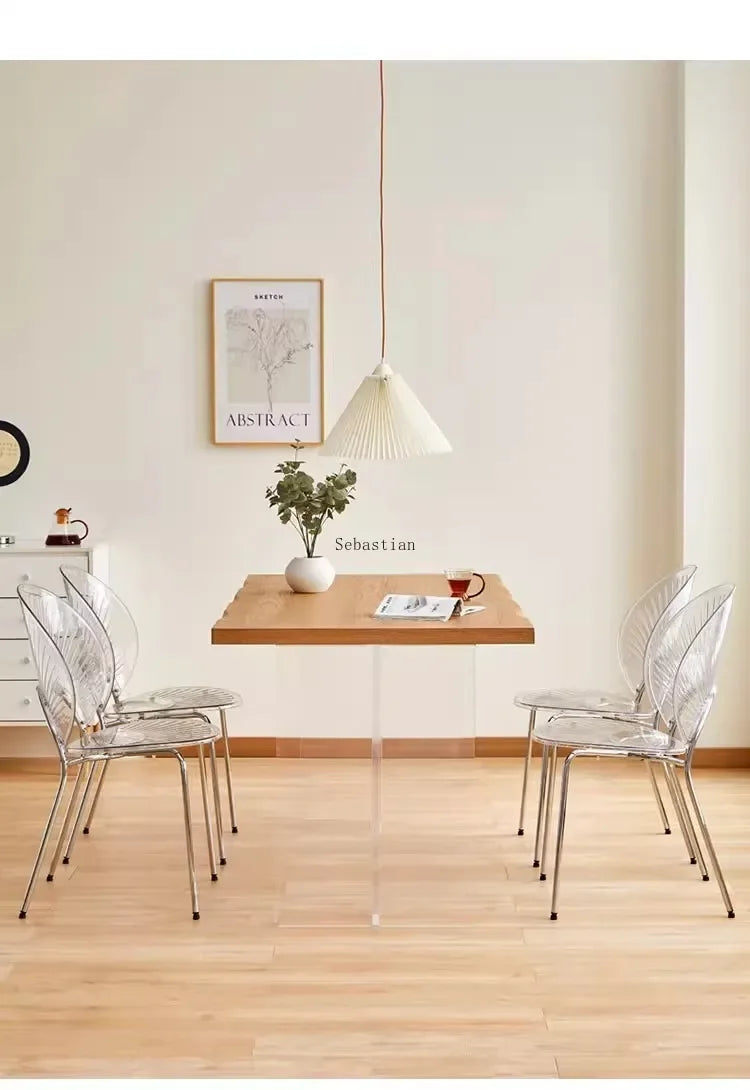 Nordic Dining Chair,home Leisure Transparent Dining Table Chair,minimalist Homestay Chair,hotel Shell Chairs, Sun Backed Chairs