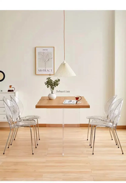 Nordic Dining Chair,home Leisure Transparent Dining Table Chair,minimalist Homestay Chair,hotel Shell Chairs, Sun Backed Chairs