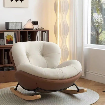 Rocking Chair Plus Size Adult Rocking Chair Rest Nap Lazy Sofa Simple Eggshell Rocking Living Room Leisure Recliner Sofa