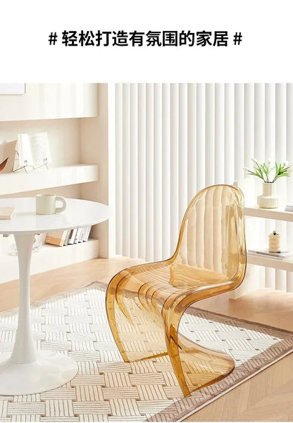 Design Minimalist Dining Chair Acrylic Kitchen Colorful Office Chair Modern Living Room Cadeira Kitchen Furniture  A1