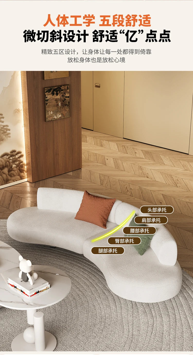 Nordic Light Luxury Curved Sofa Living Room Modern Simple Creative Comfortable Aesthetics Sofa Unusual Leisure Muebles Furniture