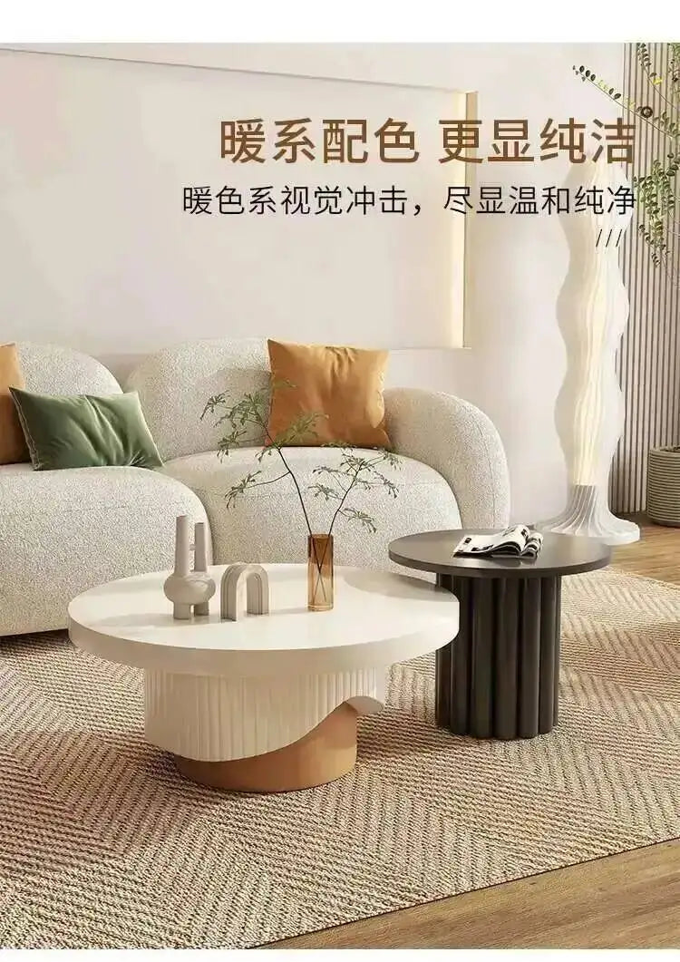 Table basse ronde de luxe, esthétique moderne, pour salon, table basse unique, glamour, minimaliste, meubles