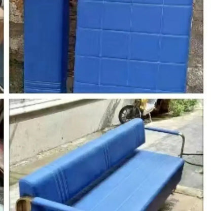 Sofa Barber Shop Waiting Stainless Steel Sofa Chair Fashion Hair Salon Hair Rest Chair Long
