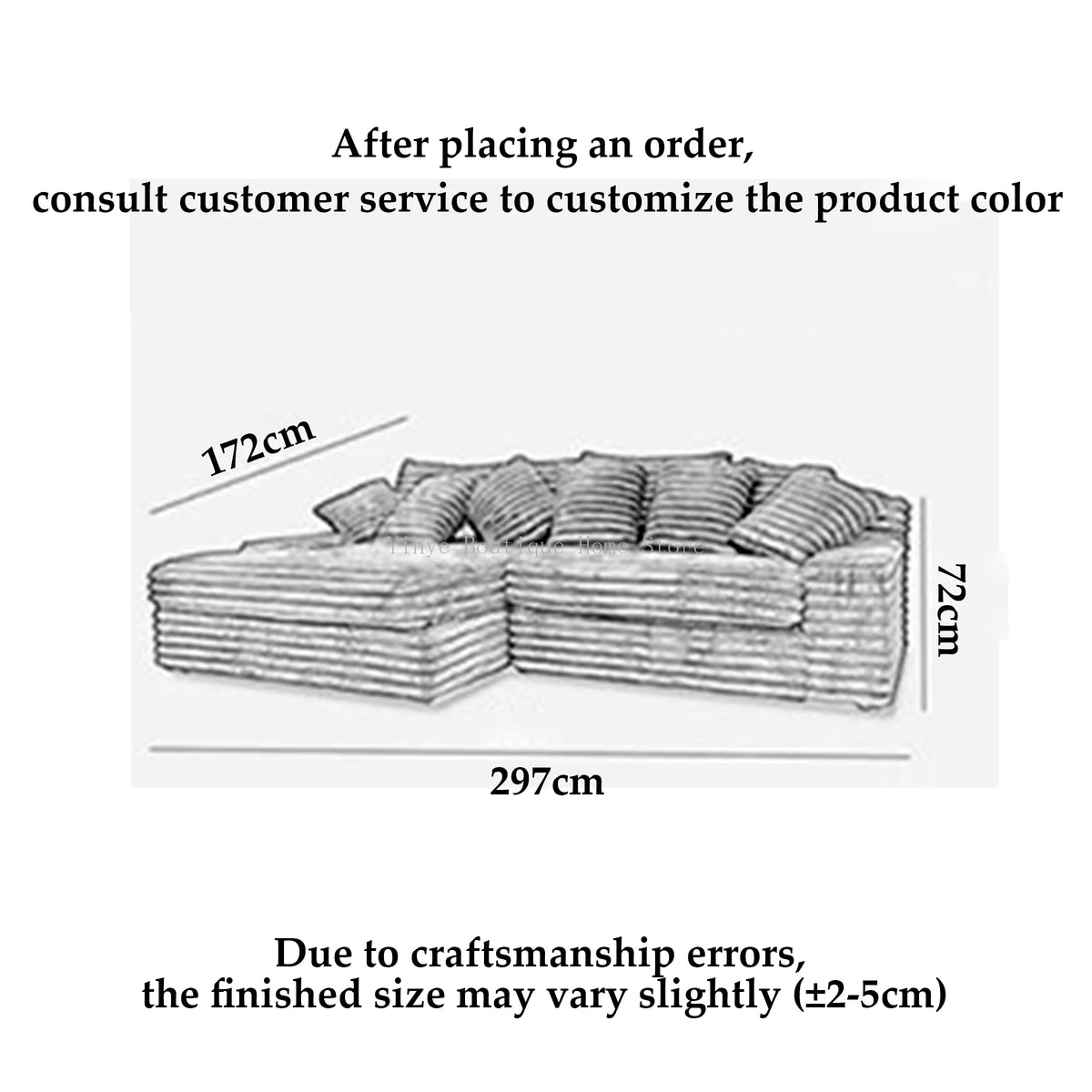 Minimalist Nordic Lazy Sofa, Thick Corduroy Cloud Design, Extra Wide Seat Depth, Vacuum Compressed Custom Living Room Furniture