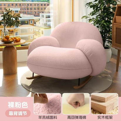 Pink Modern Lounge Recliner Chair - Nordic Style Designer Home Furniture for Comfortable Back Support