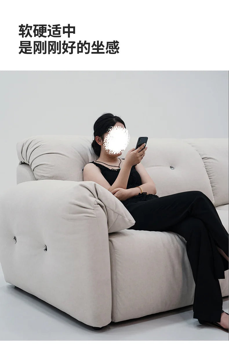 Cloud Electric Sofa Living Room Modern Simple Telescopic Fabric Lazy Multi-functional Sofa Bed Dual-purpose