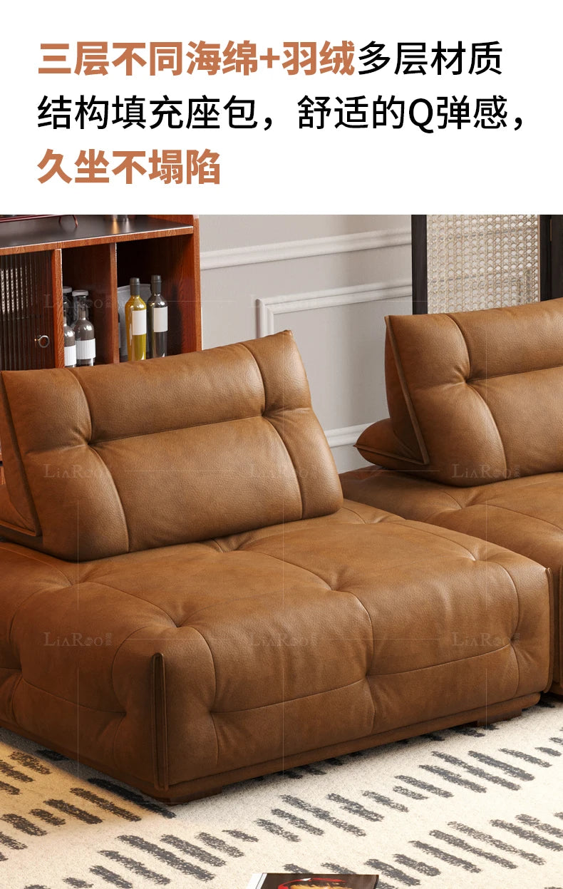 Adults Sleep Living Room Couch European Brown Villa Modular Corner Sectional Sofa Double Lounge Leather Canape Salon Furniture