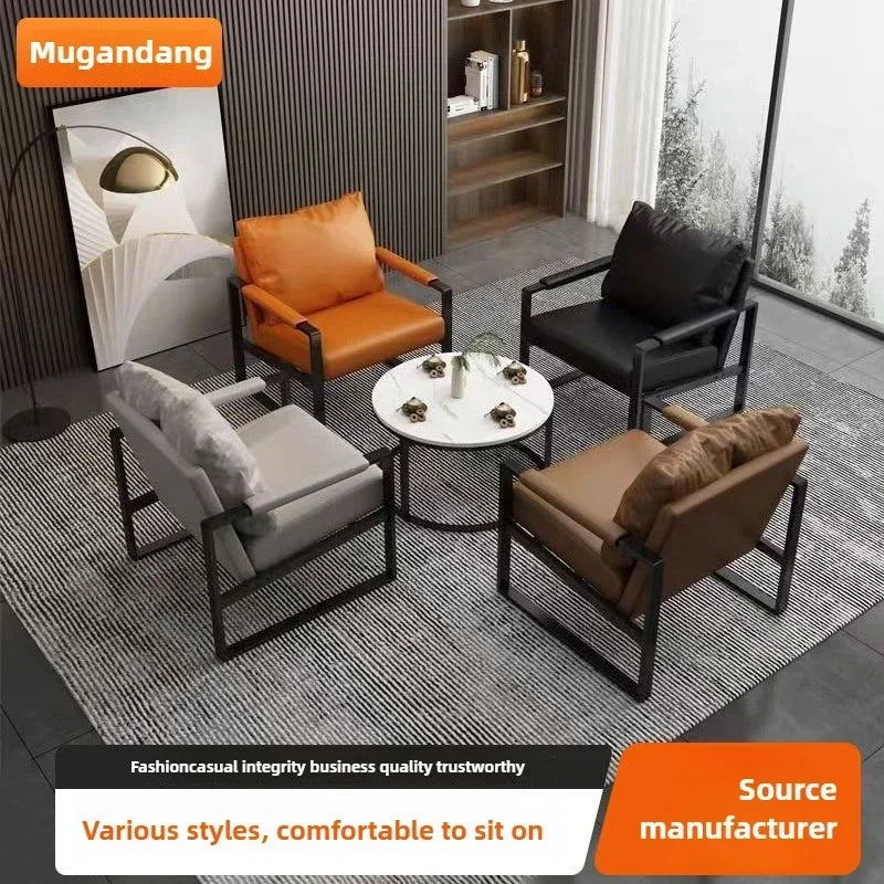Single Casual Sofa Chair Iron Art Conference Office Negotiation Chair Desk Learning Computer Chair Sofa Chair