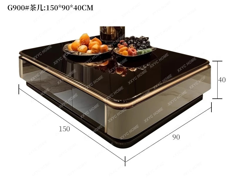 Light luxury large coffee table microcrystalline stone modern living room marble coffee table