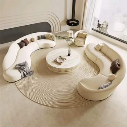 Y48 Nordic living room curved designer sofa hotel lobby multi-person combination sofa