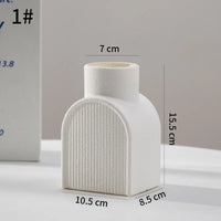 Modern Style Vase Room Decoration Plastic Flower Vase Wihte Black Flower Bottle Aesthetic Floral Arrangement Display Vase