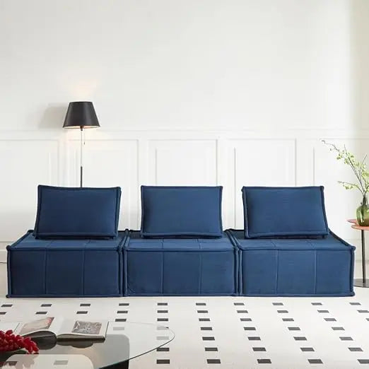 Modular Sectional Sofa, Corduroy Lounge Sofa with Movable Cushions, Modular Couch for  Living Room, Bedroom, Apartment