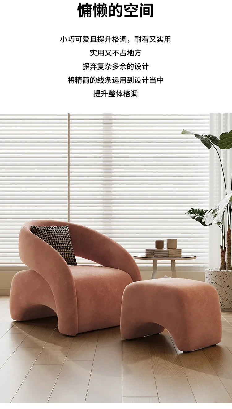 A  French cream wind single sofa chair Nordic living room lazy sofa small apartment single chair