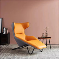 Comfortable European Style Modern Hotel Living Room Furniture Wing Back Pink Leather Single Recliner Sofa Chair