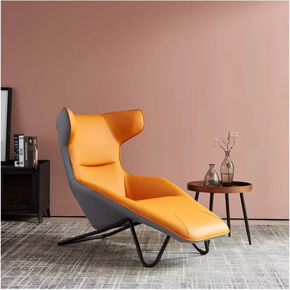 Comfortable European Style Modern Hotel Living Room Furniture Wing Back Pink Leather Single Recliner Sofa Chair