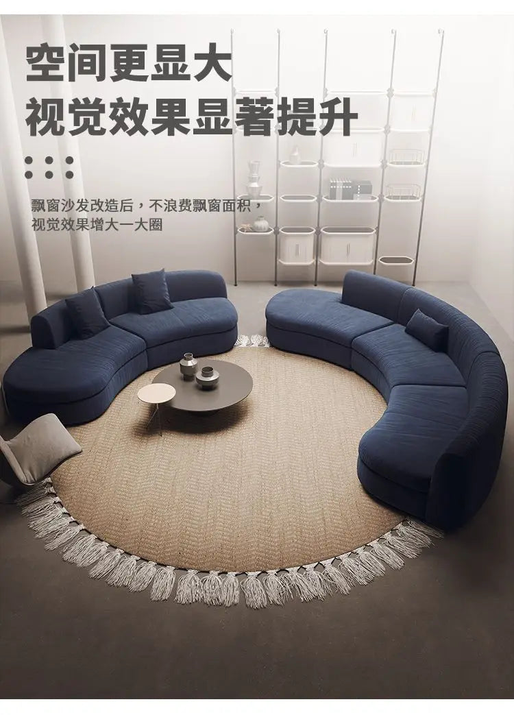 Semicircular Curved Sofa Special-shaped Burgundy Beauty Salon Clothing Store Hotel Lobby Office Lounge Area Reception