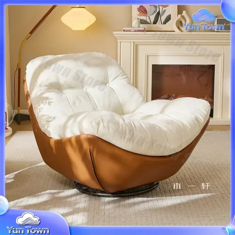 Medieval Style Rotating Nest Chair for Living Room Balcony Home Decor Luxury Fabric Lazy Leisure Single Sofa Chair