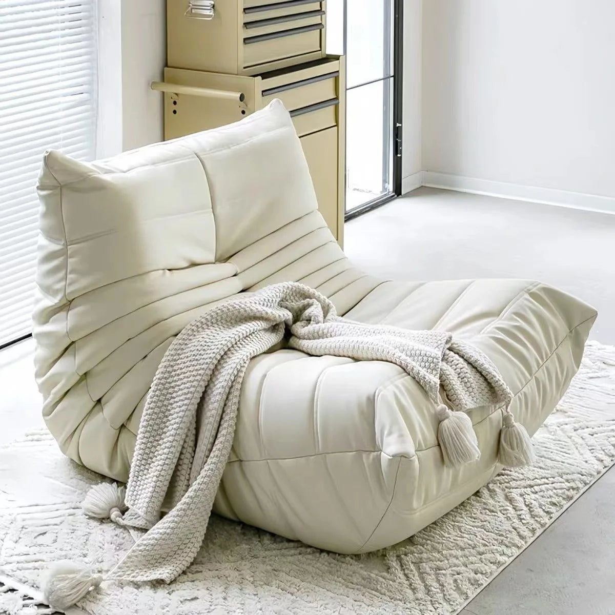 BLazy fabric bedroom living room cream wind can lie down and sleep leisure balcony single chair
