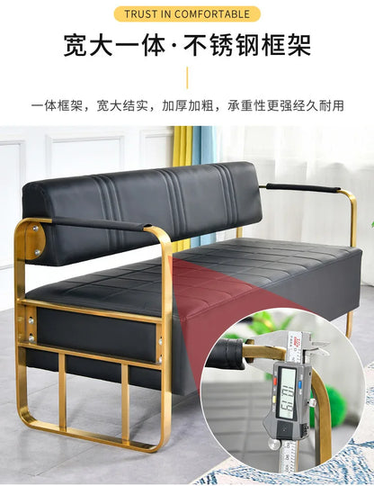Barber Shop Waiting Chair Internet Celebrity Small Sofa Beauty Salon Simple Light Luxury Sofa Clothing Store Reception