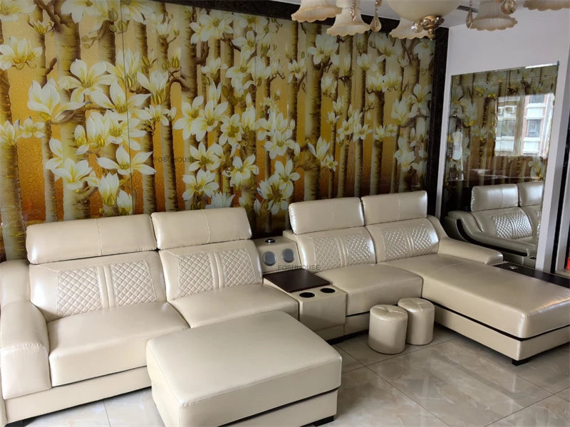 Italian Light Luxury Living Room Sofas Combination Nordic Double Sofas for Living Room Home Furniture Designer Leather Back Sofa