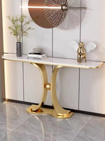 Light luxury entrance table New Chinese  table against the wall Living room Semicircular