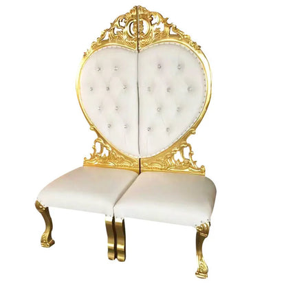 Gold Upholstered Classic Chaise Lounge Loveseat Comfortable Royal Throne Sofa  Wedding Chair Stainless Steel Chair Party ソファ