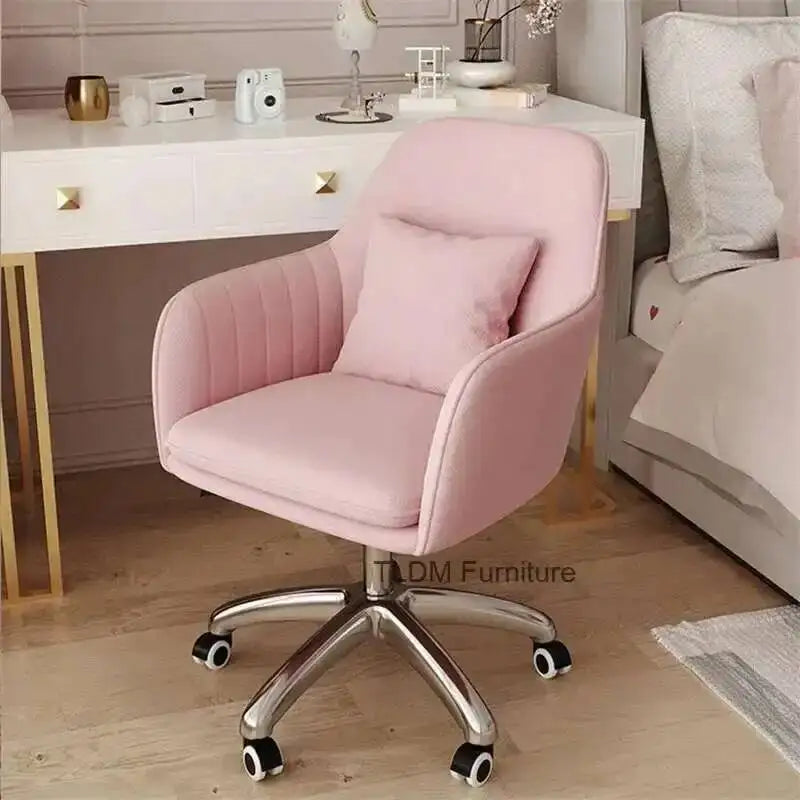 Modern pink Office Chairs for Office Furniture Comfortable Back Lift Swivel computer Chair Home Bedroom Leisure gaming chair K