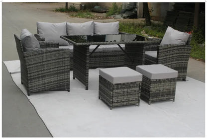 6 Pieces Modern Wicker Rattan Outdoor Patio Furniture Sets Garden Sofa Garden Sets