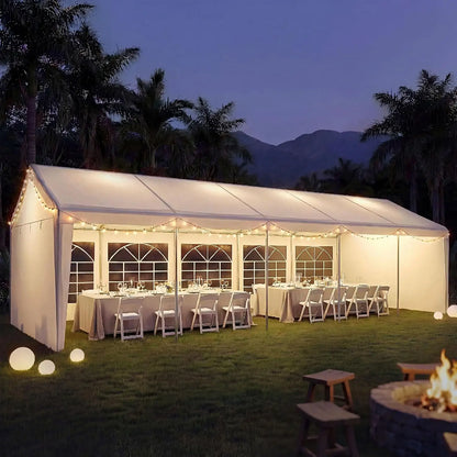 10x30ft Waterproof Party Tent with Removable Sidewalls & Roll-Up Door, Shelter for Wedding Backyard BBQ 20-40 People, Customized