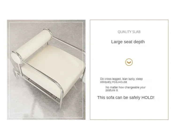 Stainless Steel Single Sofa Recliner Italian Living Room Furniture Home Leisure Back Armchair Designer Fabric Living Room Chairs