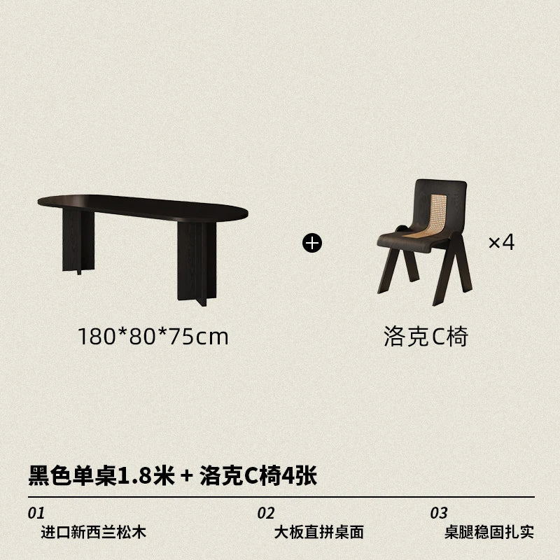 HTT oval dining table and chairs retro living room modern light luxury dining room rock slab home accessories