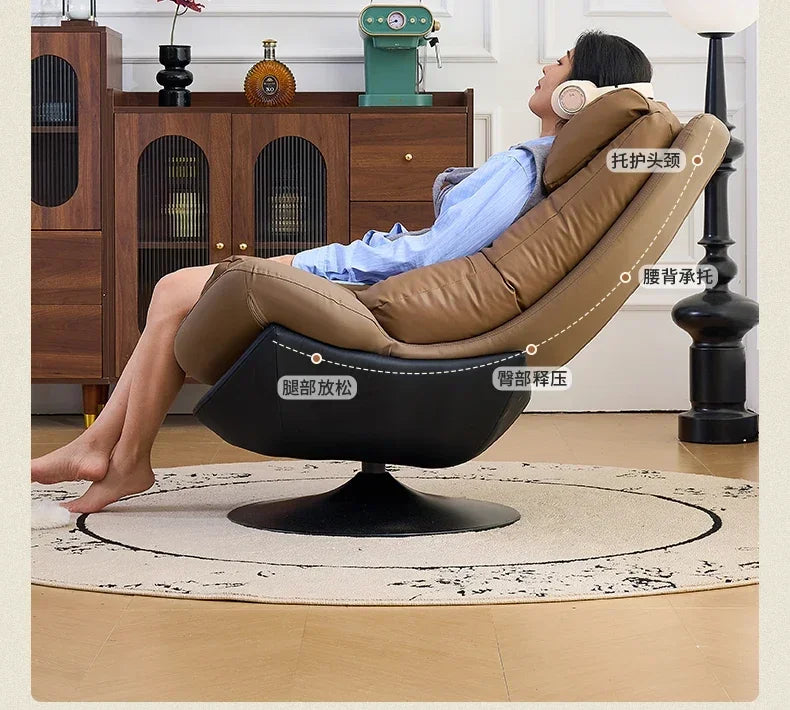 AASingle Sofa Rotating Chair Balcony Living Room Leisure Chair Light Luxury