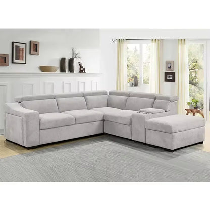 Sofa Furniture Fast Charger Cup Holder Functional Set Has Pull Out Bed and Storage Living Room Sofa