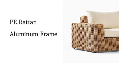 Traditional Design Outdoor Rattan Woven Wicker Patio Villa Courtyard Sofa Sectional Garden Set