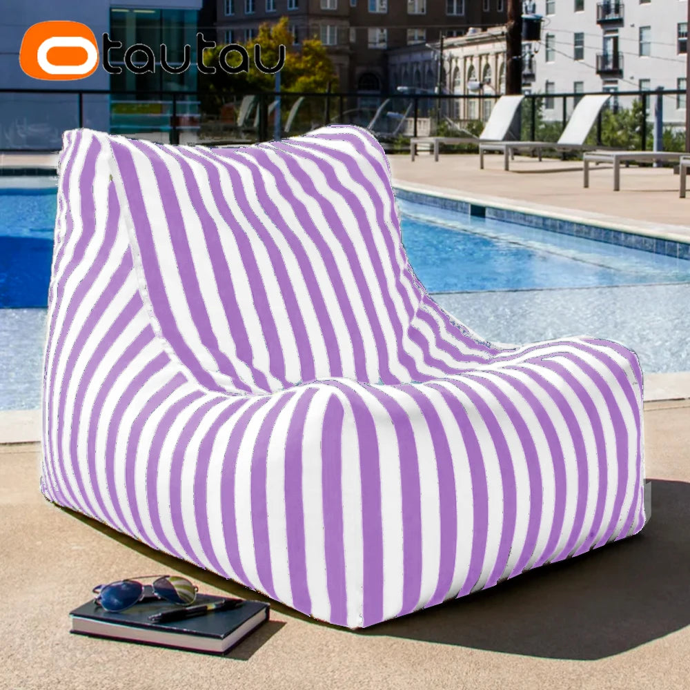 OTAUTAU Outdoor Bean Bag Cover Beach Swim Pool Lounger SF464【No Filler Inside! You Need To Buy Filler By Yourself !】