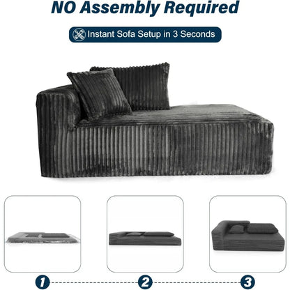 3 Seater L Shaped Sofa with Deep Seat, 101" Cloud Sectional Couch with Chaise, Cozy Modular Couches Sleeper,