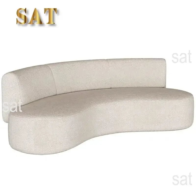 # Creamy Style Italian Minimalist Office Reception Sofa Set New Curved Fabric Sofa Creamy Small Living Room Furniture
