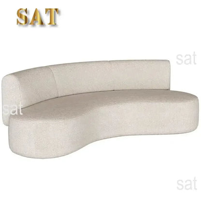 # Creamy Style Italian Minimalist Office Reception Sofa Set New Curved Fabric Sofa Creamy Small Living Room Furniture